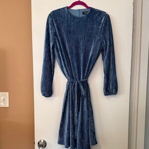 J’Apparel Elegant Blue Long-Sleeve Dress